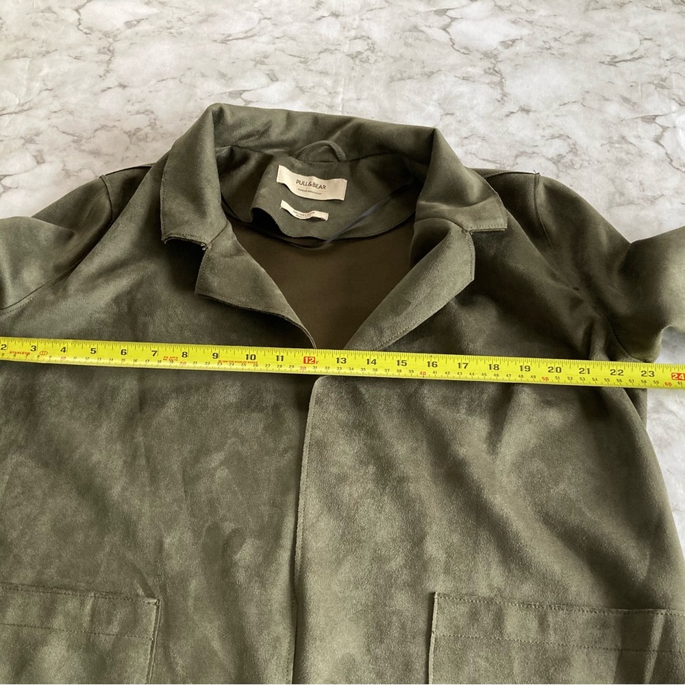 Olive green suede feel jacket - Picture 3 of 7